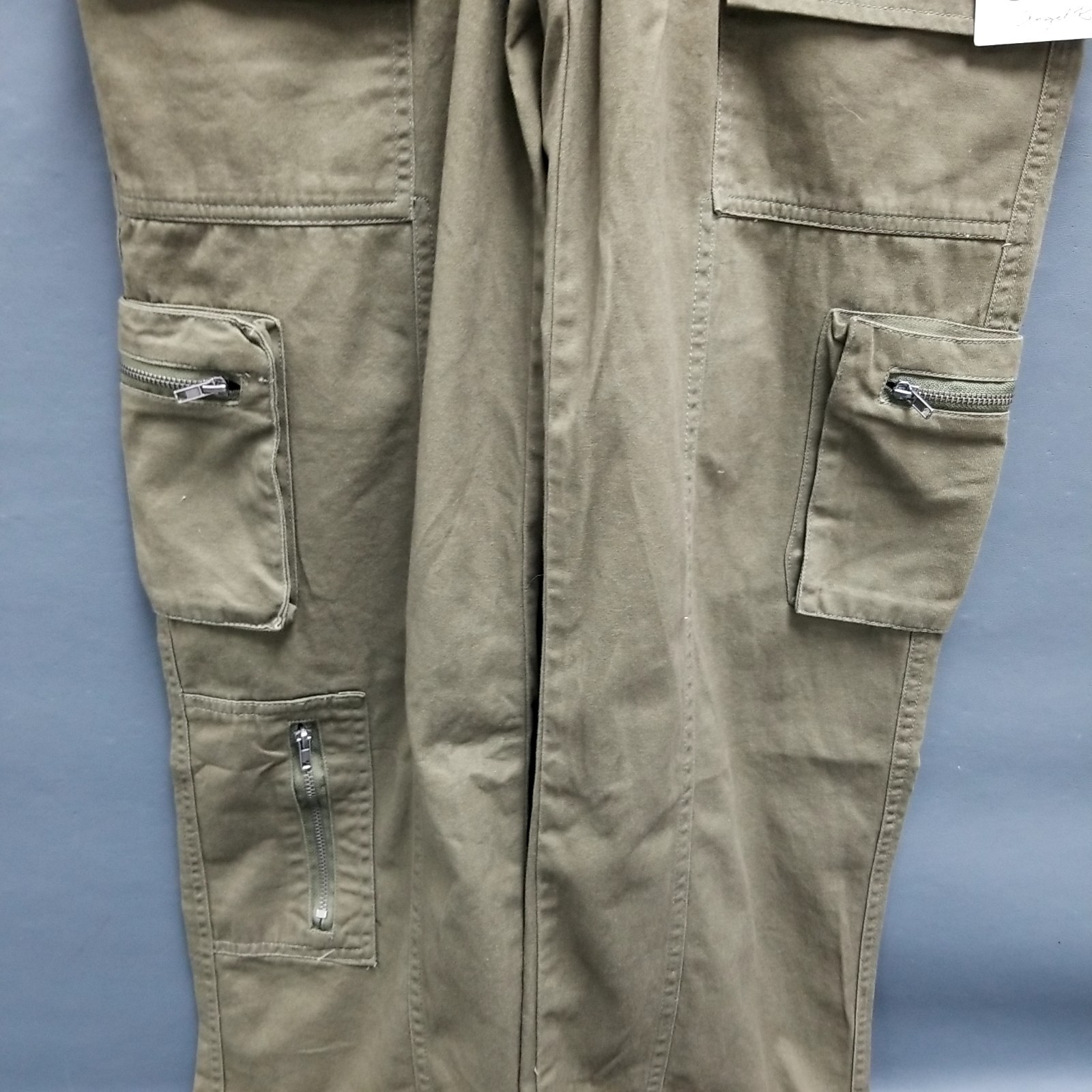 NWT! Angel Kiss Green Utility Cargo Pants Women Size 7 or 28 Many Pockets!