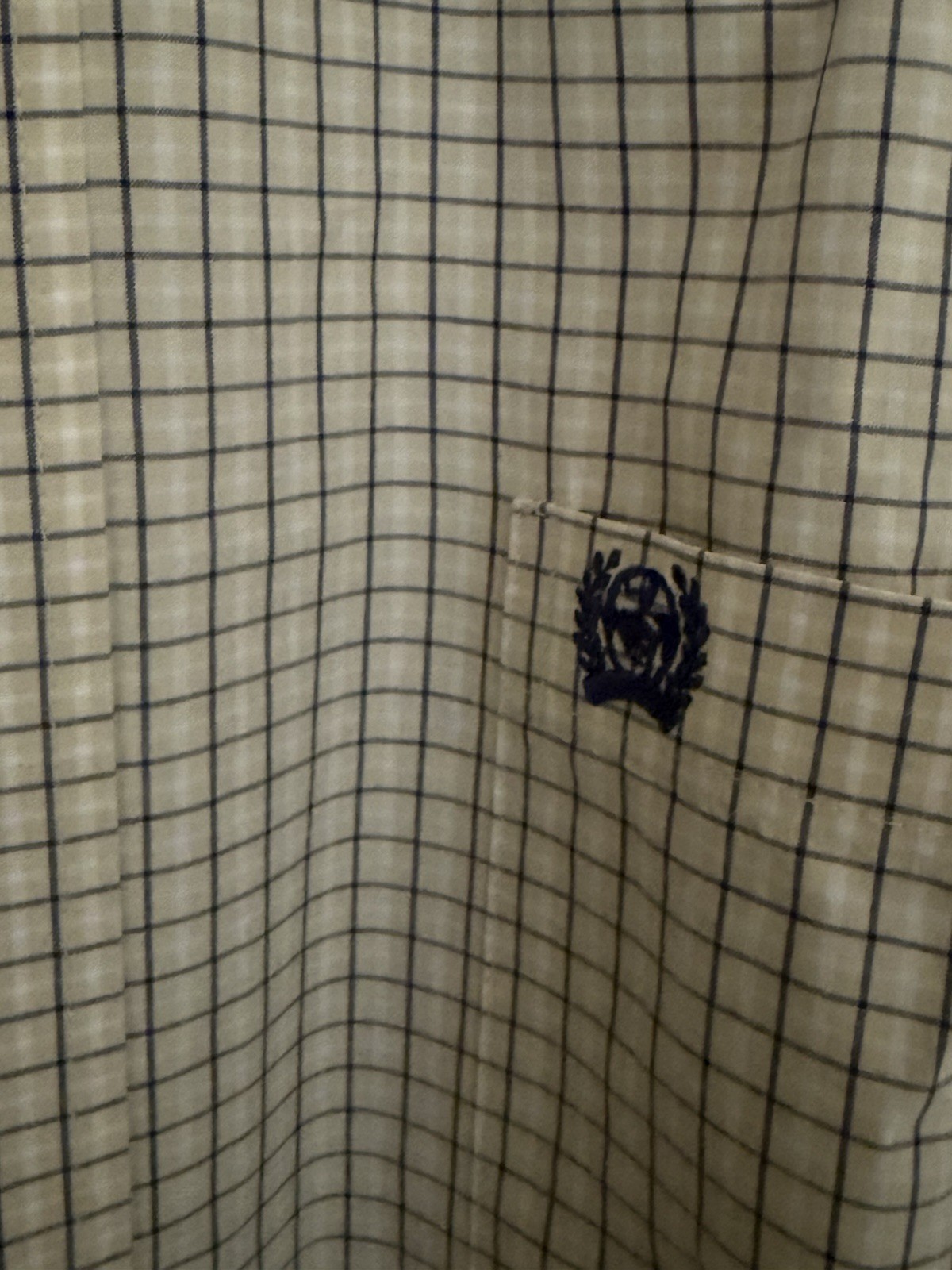 Cinch Blue/Beige/White Plaid Button Front Oxford Shirt 100% Cotton EUC Men’s L