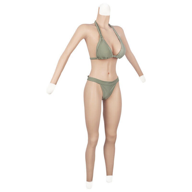 C-E Cup Silicone BodySuit Breast Forms Fake Vagina Hip Shaping Female Body Suit