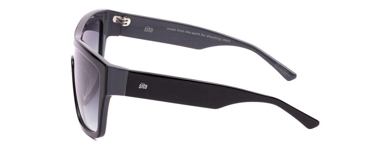 SITO SHADES ONYX Women’s Designer Sunglasses in Black Gray/Shadow Gradient 132mm
