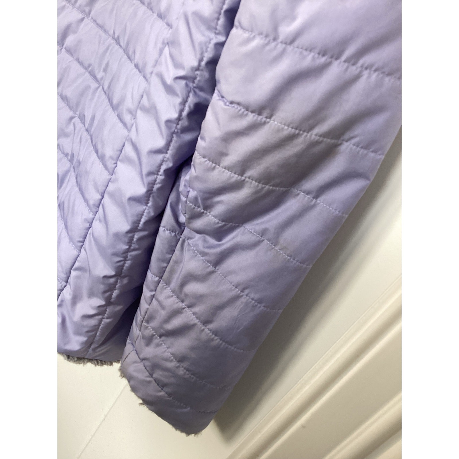 The North Face Girl’s Reversible Mossbud Swirl Parka Jacket Purple Size Large