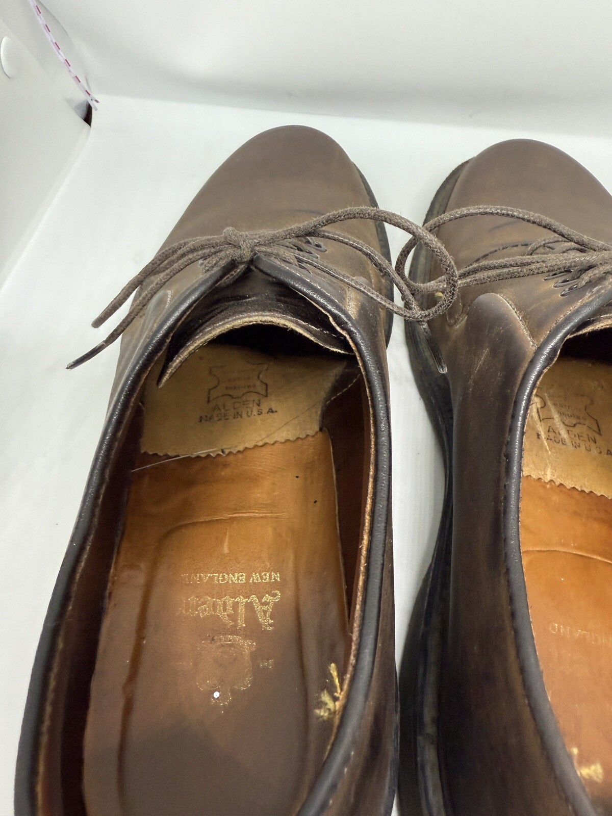 ALDEN Sz. 8 B/D Oxford Dress Shoes Goodyear Welt Oiled Leather Ombre Dk Brown .1