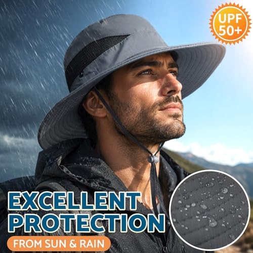 Sun Hat UPF 50+ Wide Brim Bucket Hat Fishing Hiking Beach Outdoor Unisex