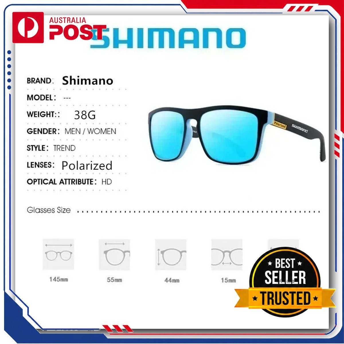 Shimano Men UV400 Polarized Sunglasses Fishing Sports Eyewear for Driving