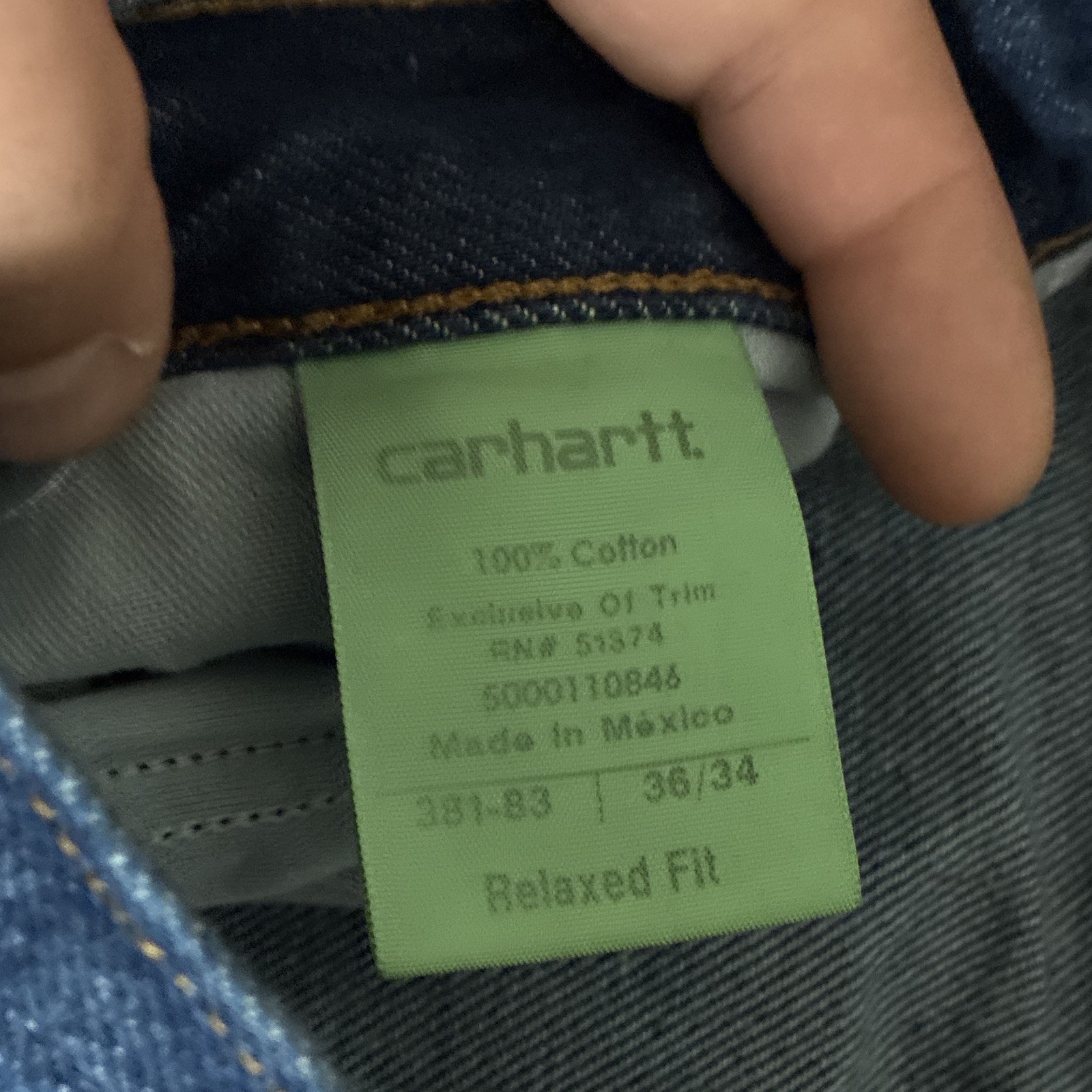 Carhartt Men’s Relaxed Fit Straight Leg Dark Wash Denim Jeans, 5-Pocket