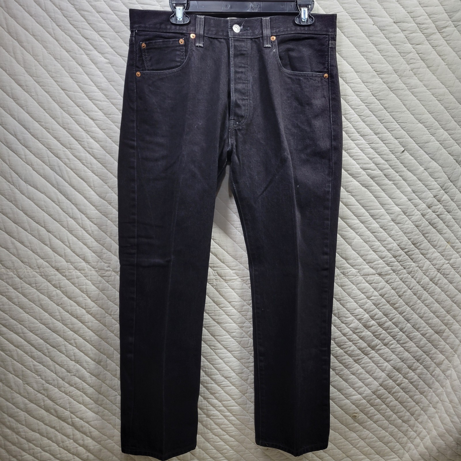 Levi’s 501 Denim Jeans Mens 34×30 Black original Fit Straight Leg Casual
