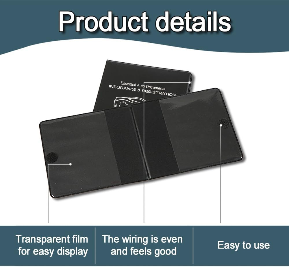 2PCS Car Registration and Insurance Holder, 10.6”×4.8” Essential Auto Card Glo