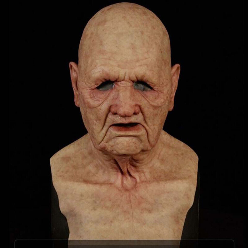 Old Man Mask Latex Halloween Cosplay Party Realistic Full Face Masks Headgear