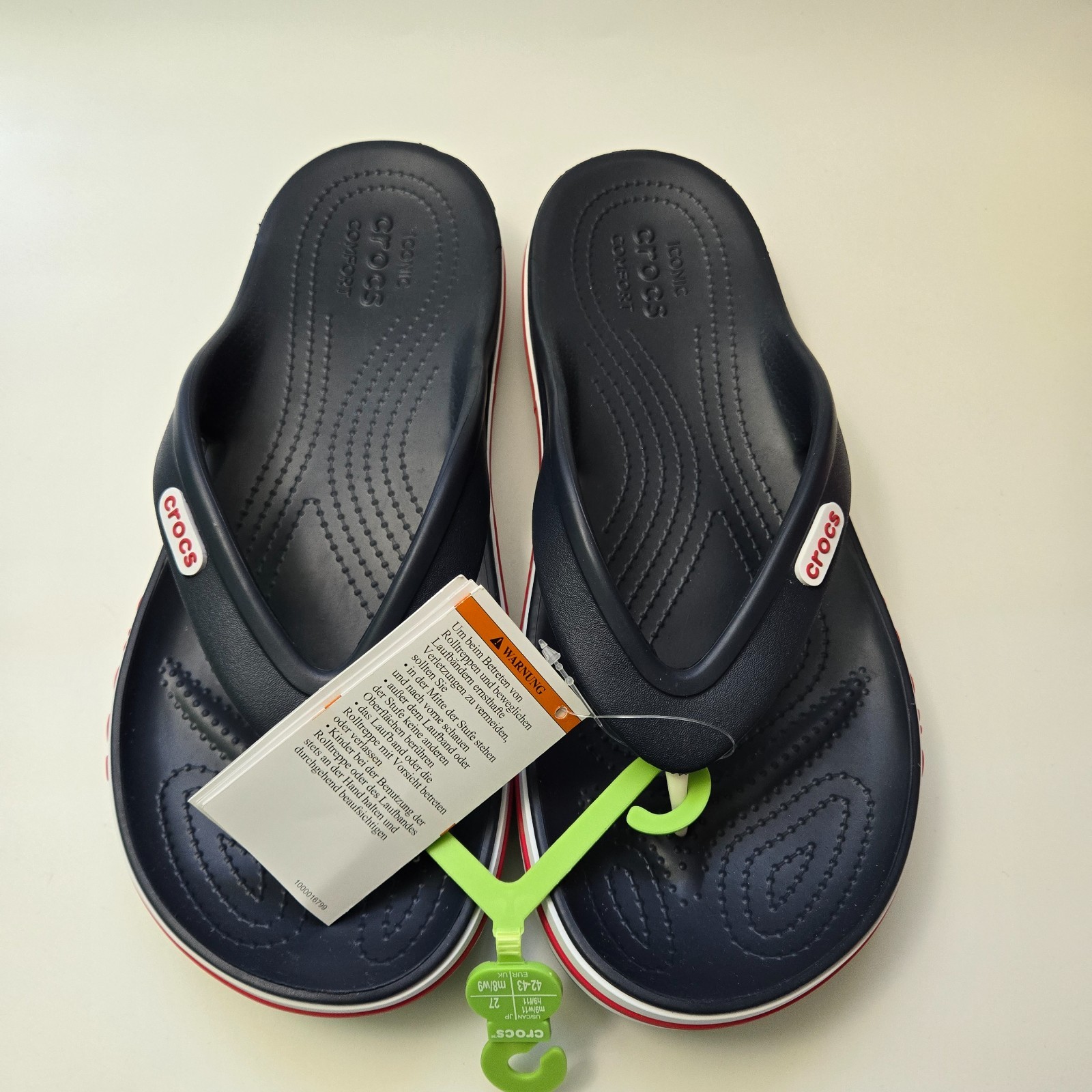 Crocs Bayaband Flip 205393 M9 W11 Navy Pepper New With Polybag Comfort Sandals