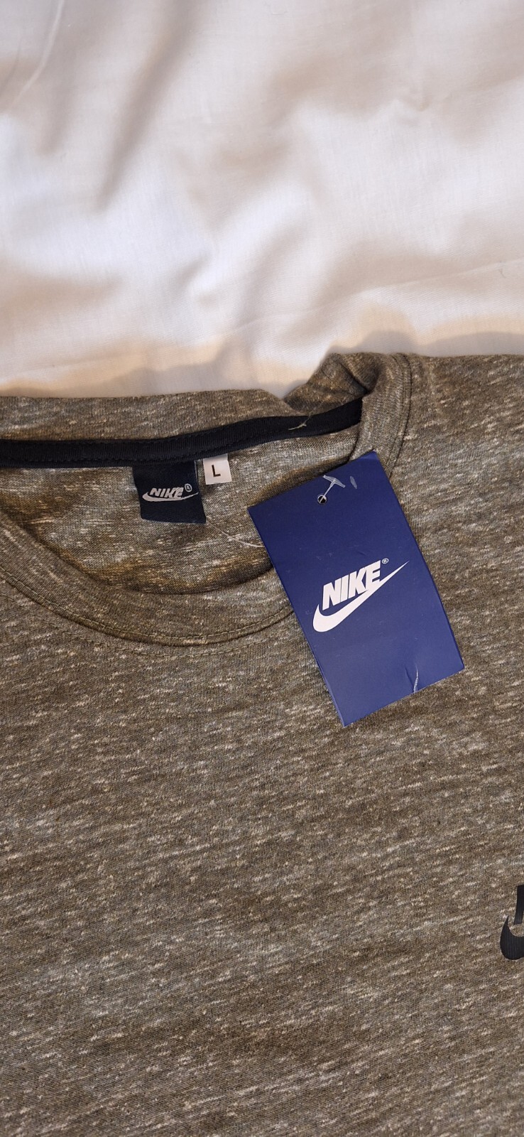 Nike Women’s Cotton T-Shirt Size L Heather Grey Short Sleeve NWT