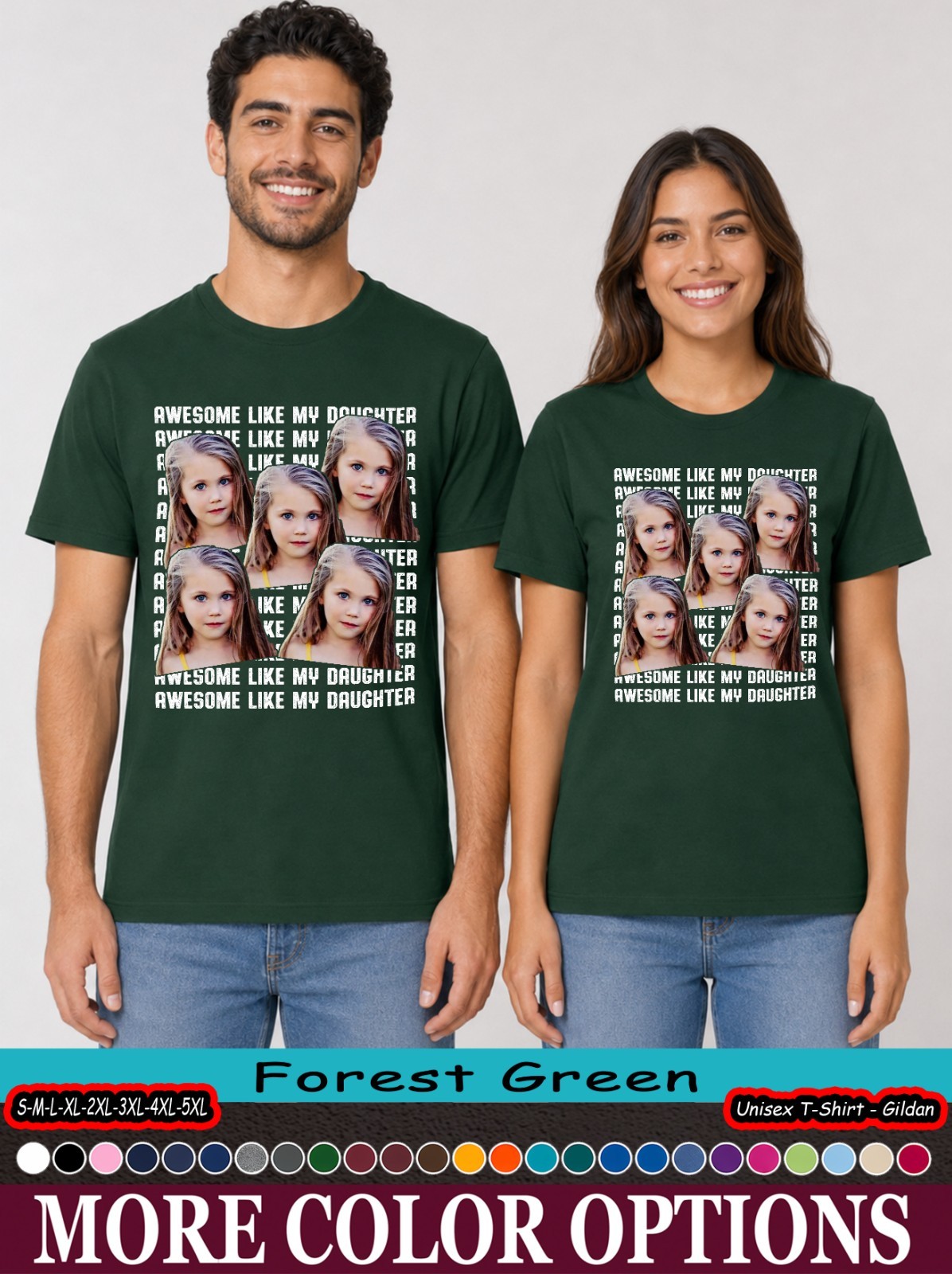 Custom Photo Awesome Like My Daughter Vintage Style Shirt, Dad Family Gift
