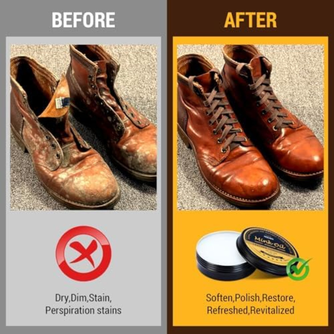 Mink Oil for Leather Boots, Boot Leather Care Kit, Leather Shoe Care Kit for Cow