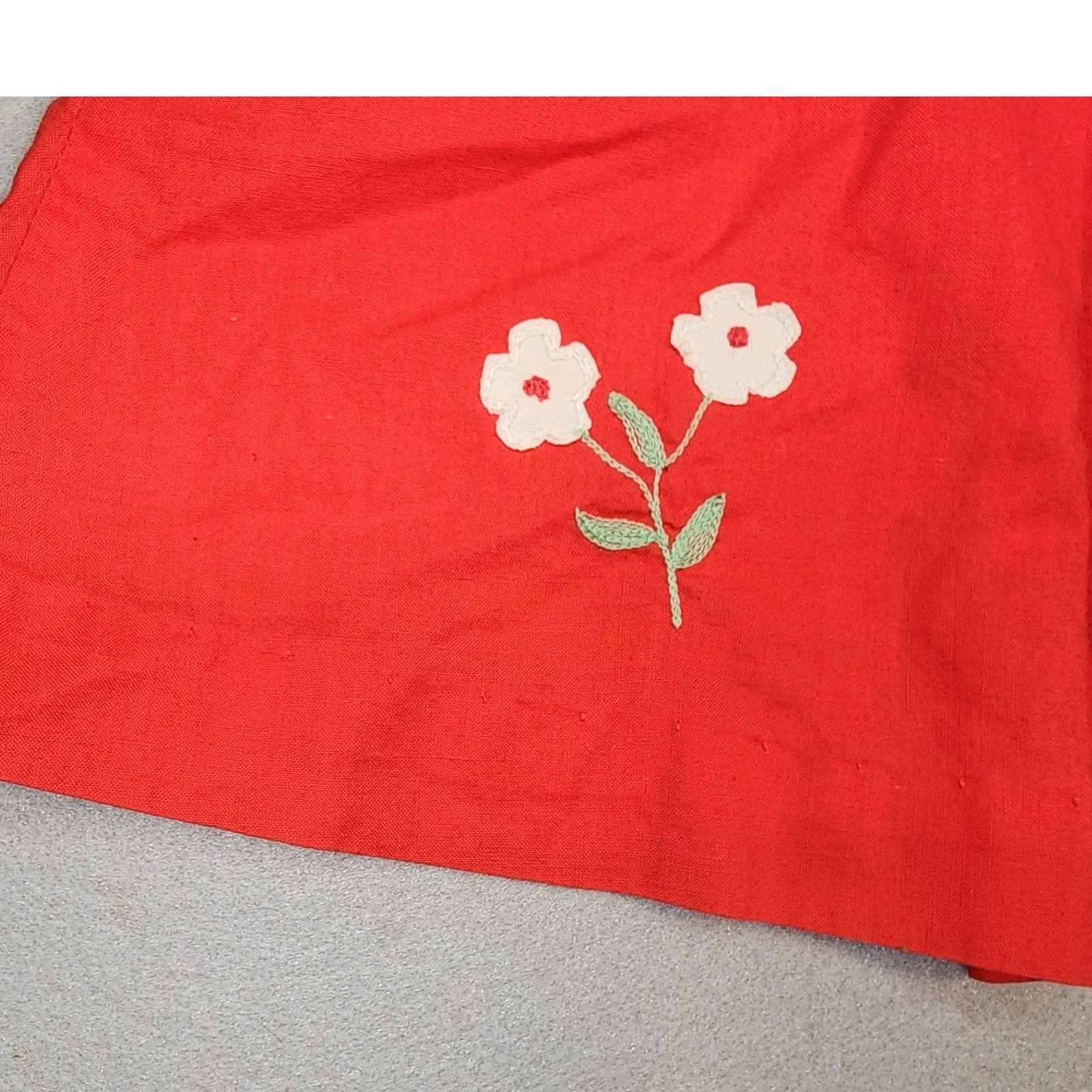 Nannette Vintage Dress Set Baby Red Excellent Floral Lace Peter Pan Collar