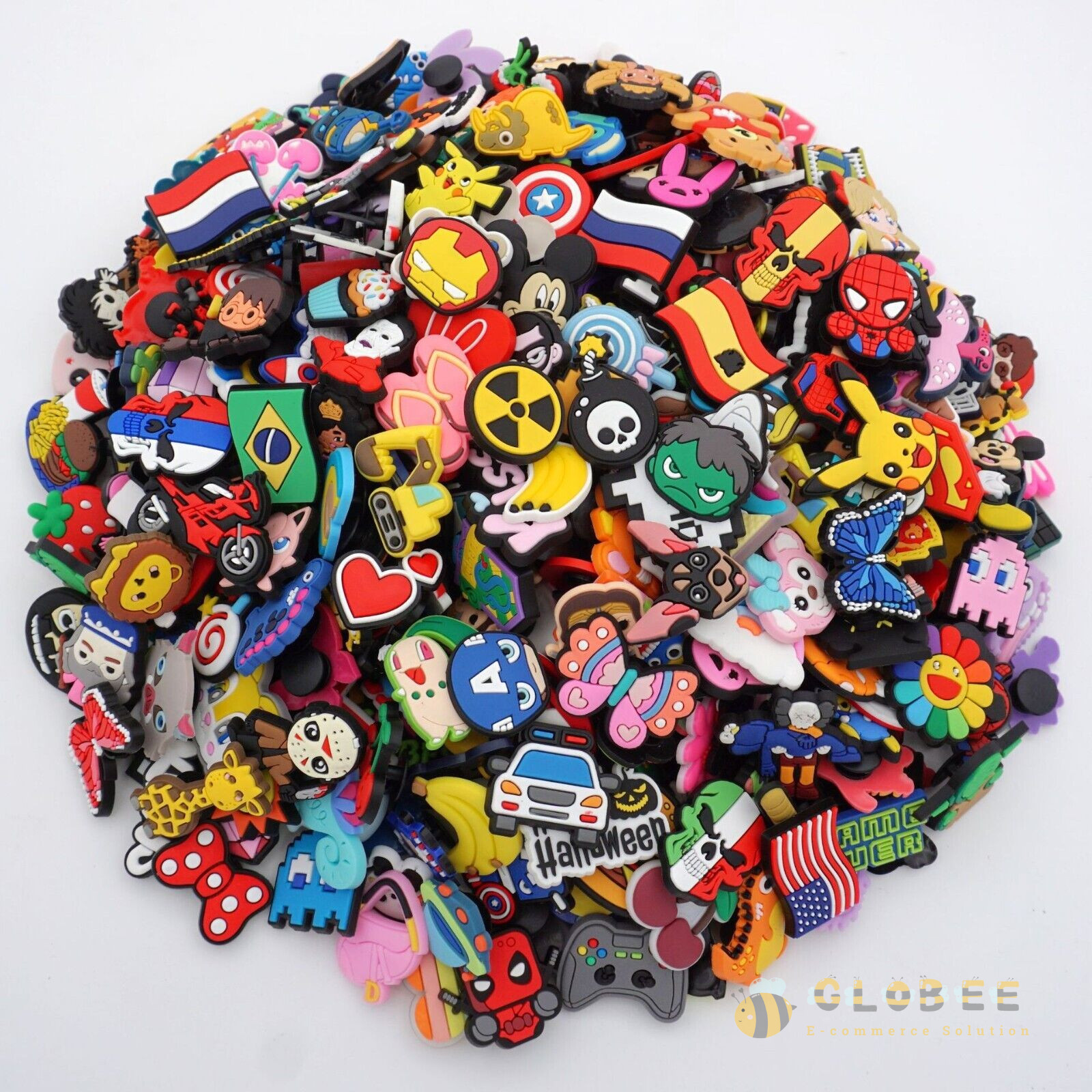 Lot of 100 PCS Random Different Clip Shoe Charms for Shoe Decoration Lovely Cool