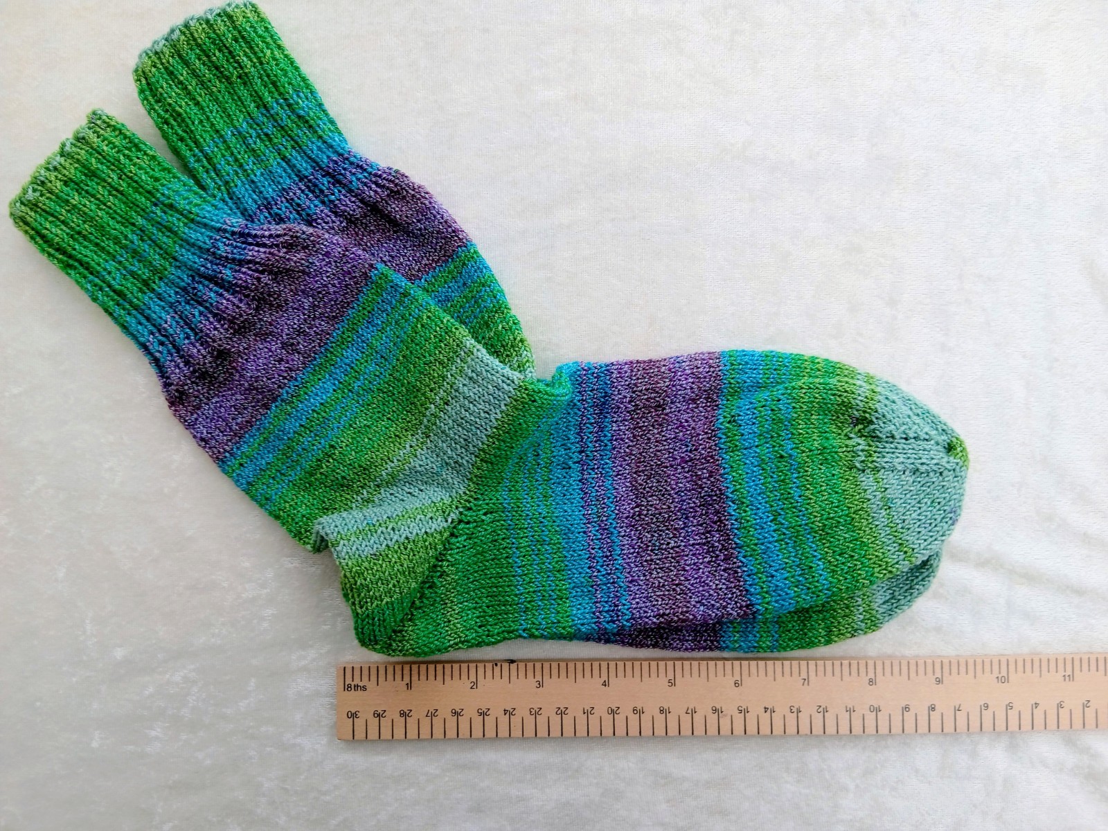 Hand-knitted Adult Socks, Size 5/6, cotton/wool mix, Machine Washable