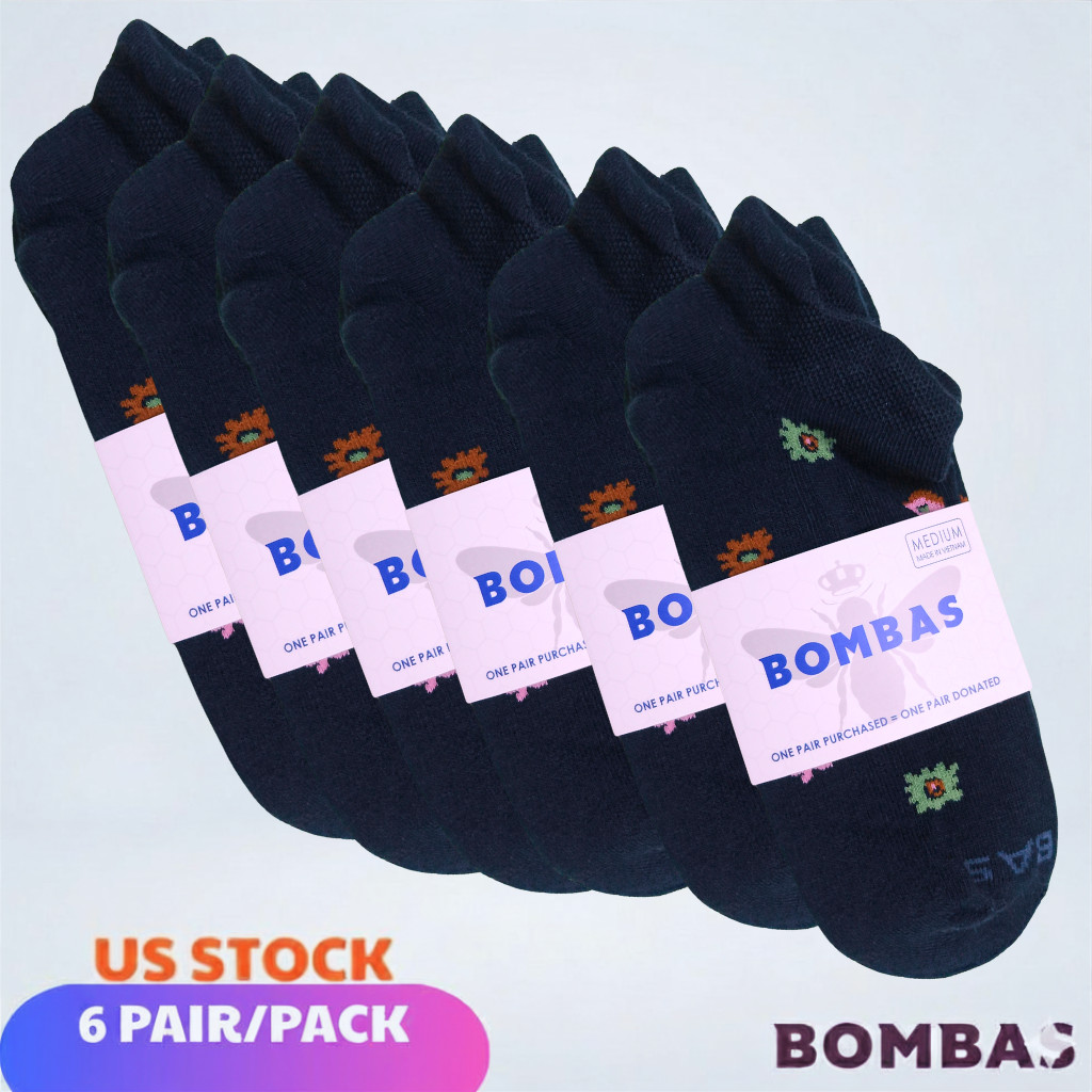 ⭐Flowers – Garden Party Bombas UNISEX Ankle Socks -Size M – 4Pairs/Pack