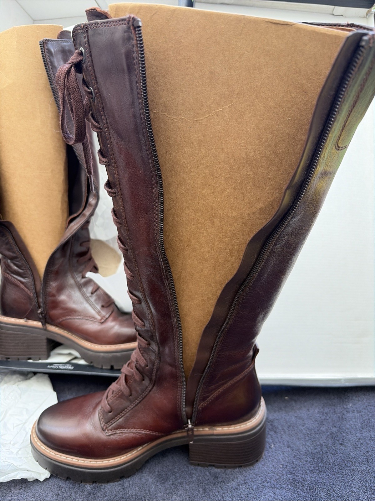 naturalizer Johni Cognac Lace Up womens boots 7.5