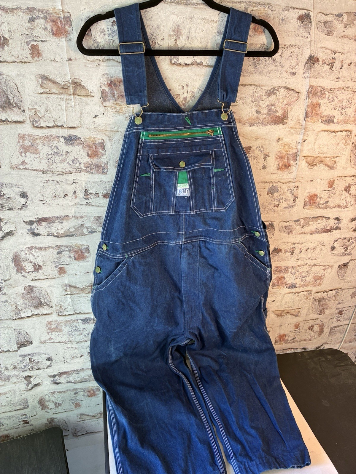 LIBERTY Overalls Men 44X22 Blue Jeans Carpenter Denim Bibs Farm Jorts shortalls