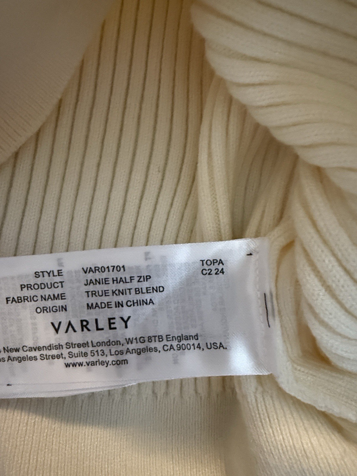 Varley Janie Half Zip Pullover Size Large