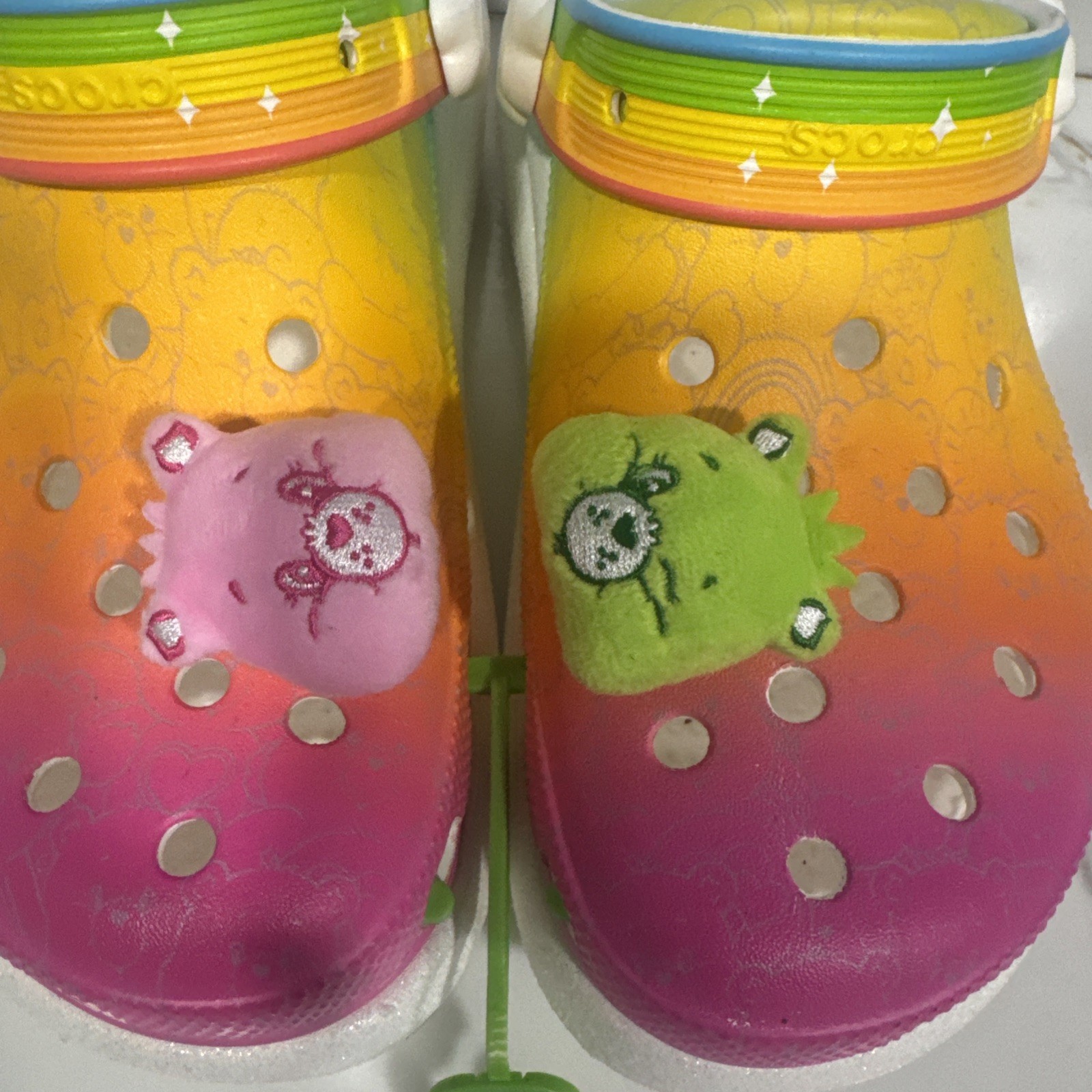 Care Bears Crush Clog Crocs Light Up Size W8 M6 Missing Care Bears Light Up