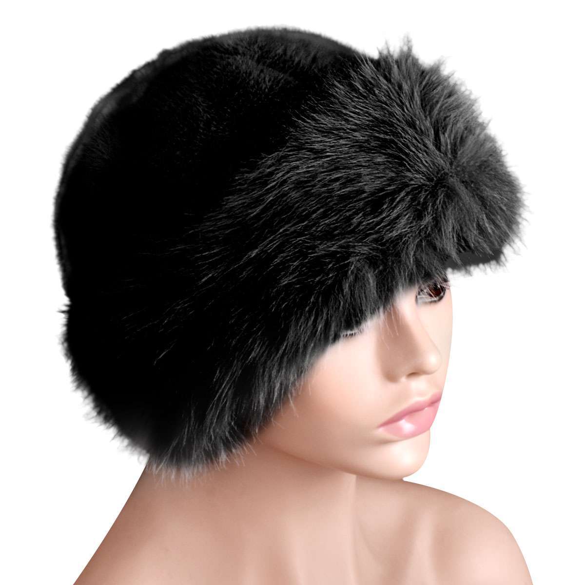 Women Winter Furry Hat Faux Fur Russian Cossack Hat Fluffy Warm Ski Snow Cap