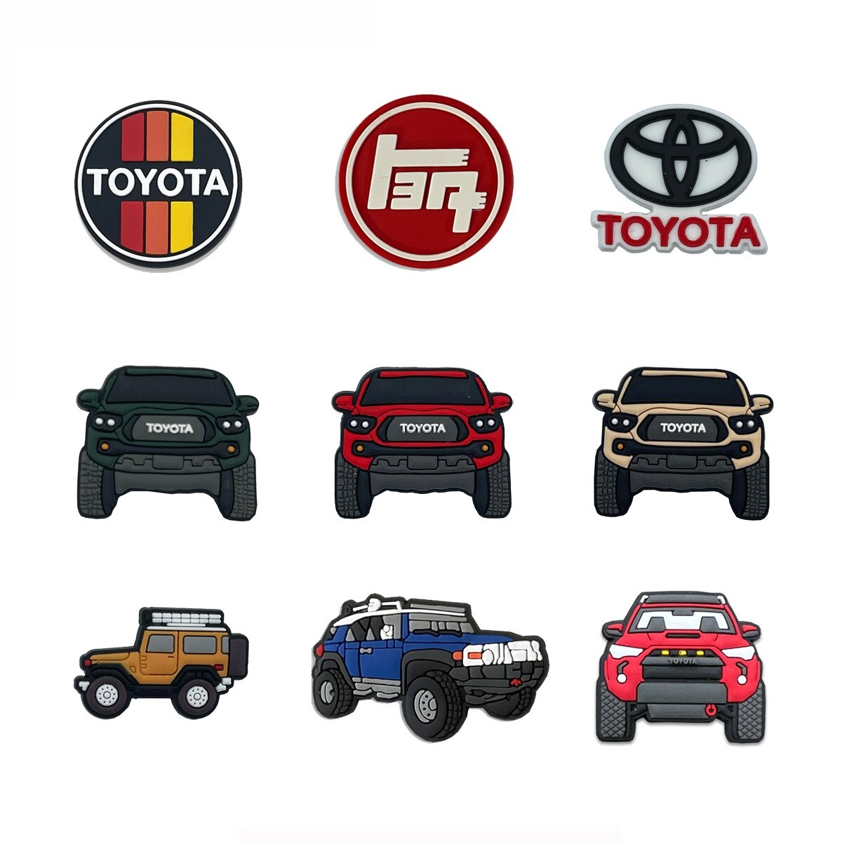 CH4X4 Off Road 4×4 Combo (9 Pcs) Clog Shoe Charms for Toyota Enthusiasts