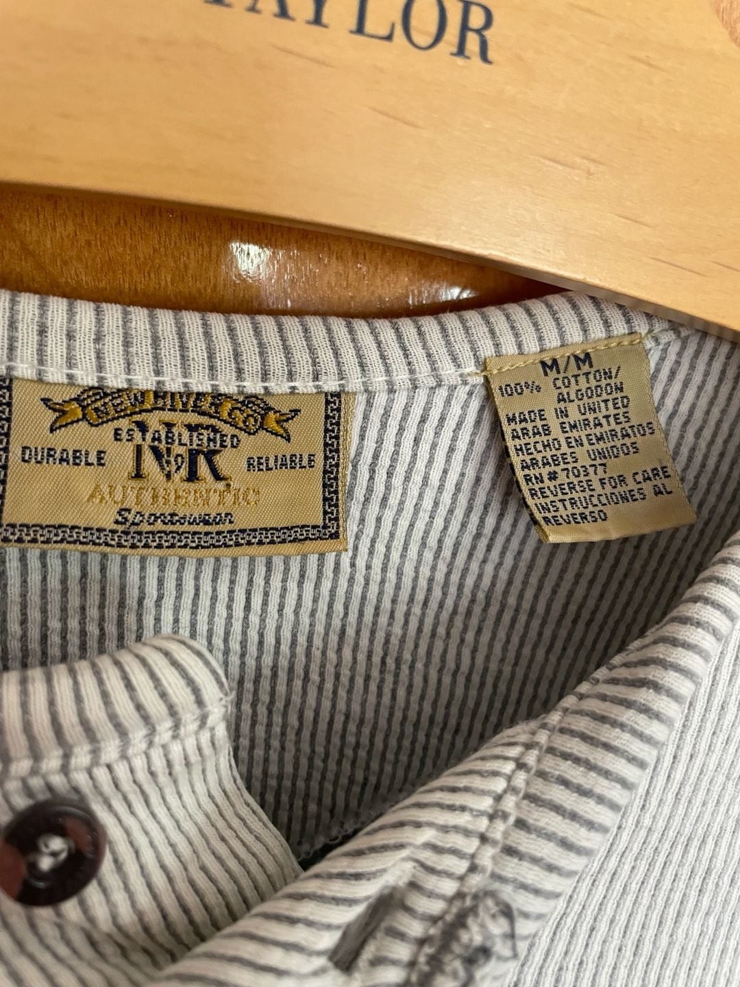 New River Co. Striped Ribbed Knit Henley Long Sleeve Shirt