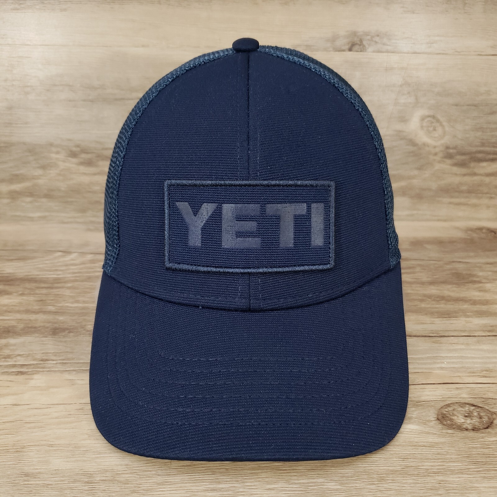 Yeti Lo Pro Patch Trucker Hat Cap Snapback Navy Blue Mesh Back Adjustable