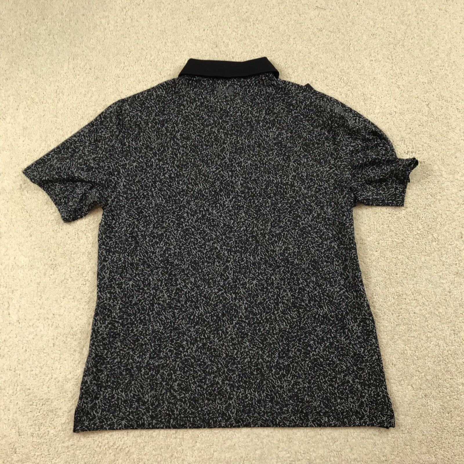 Under Armour Golf Polo Shirt Mens Large Coral Jacquard Black