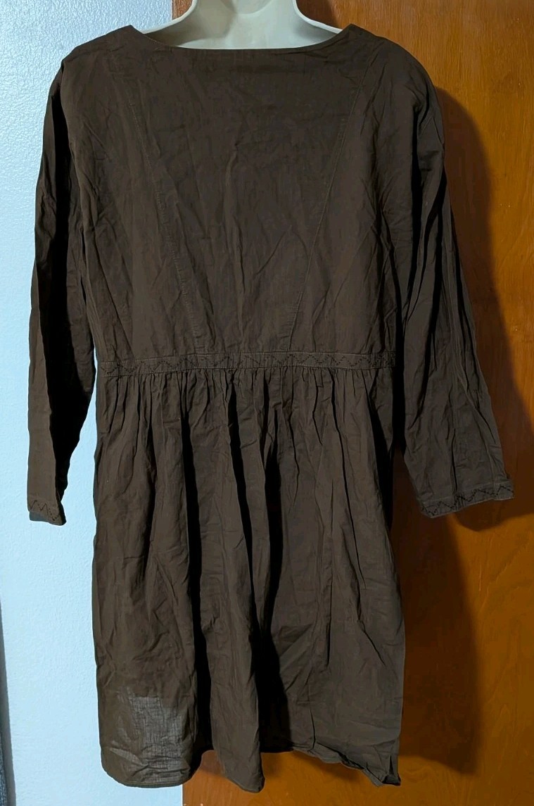 Gudrun Sjoden 10 Colors Brown Button Up Boho Tunic Mini Dress Womens XL