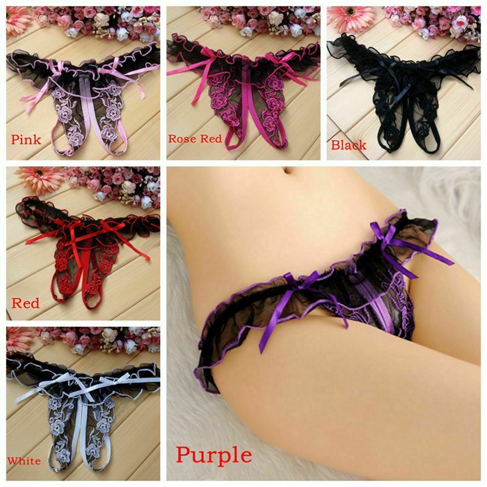 ☆USA☆ Sexy Women Lace Thong G-string Panties Lingerie Underwear Crotchles T-back