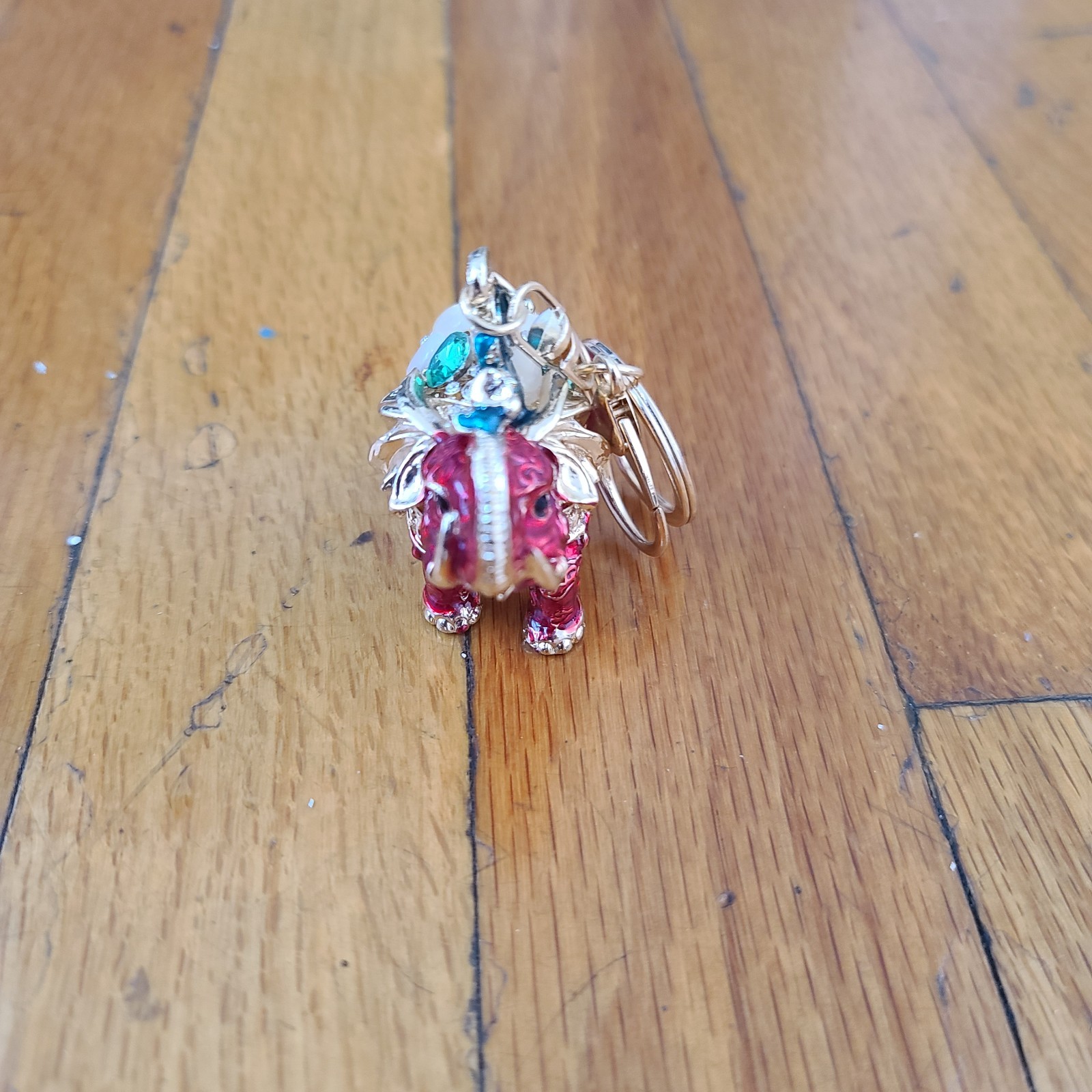 3D Cute Crystal Opal Elephant Pendant KeyChain Handbag Keyring Unisex Gift