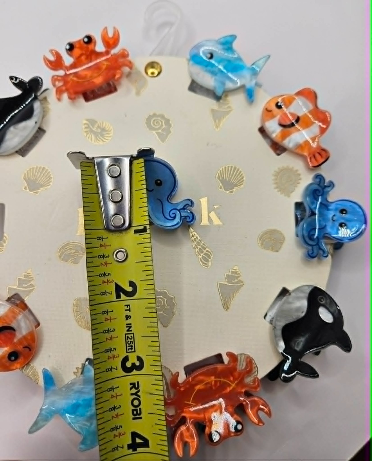 Piper K Hair Clips 10 pc Set Marine animals ocean octopus orca crab