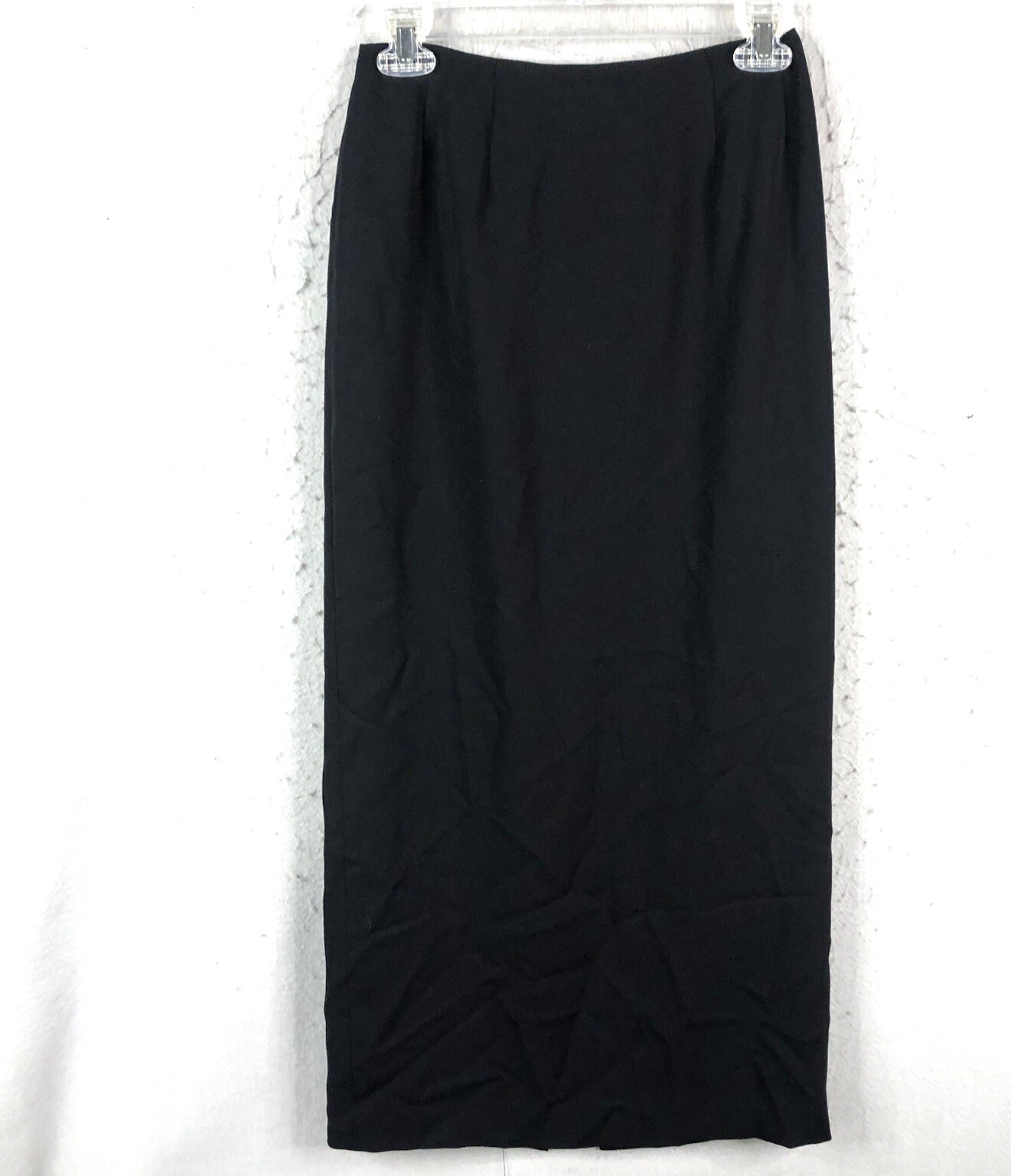 Vintage Yansi Fugel Maxi Skirt Womens 2 Black Old Money Back Slit Formal NEW