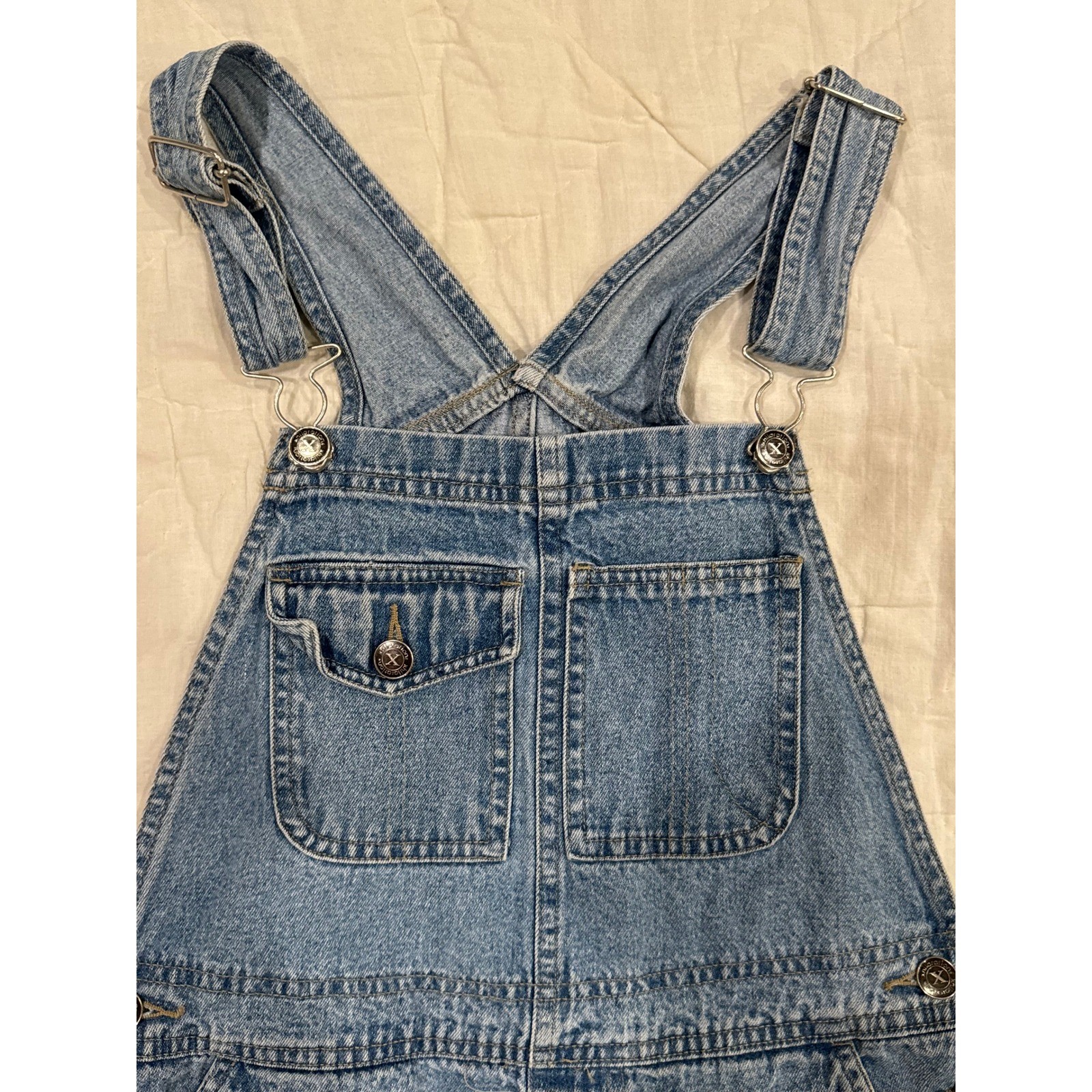 Xhilaration Womens Small Denim Shortalls Light Wash Blue Cotton Overalls Short