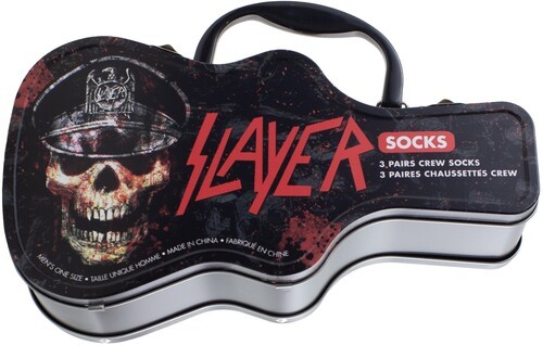 Slayer – Perri’s – Slayer – Crew Socks (3 Pack Collector Guitar Shape Tin) [New