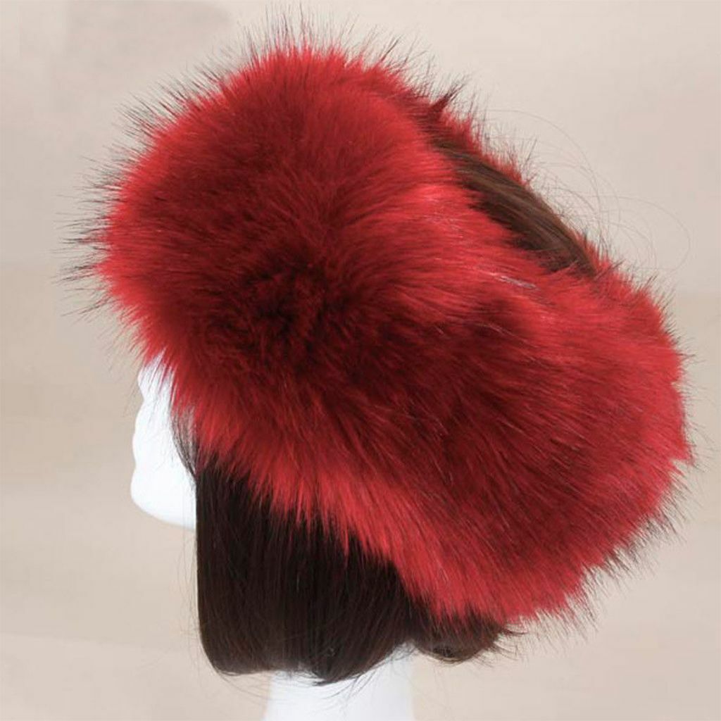 Women’s Winter Warm Russian Fluffy Faux Fur Headband Hat Thick Ear Snow Ski Cap