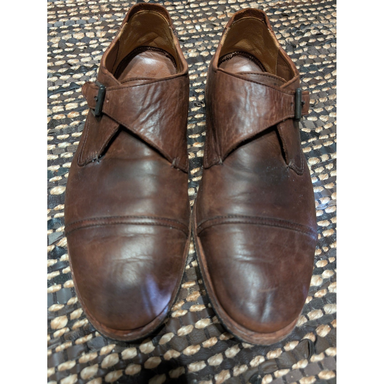 Timberland Boot Company Wodehouse Single Monk Strap Leather Shoes Brown size 10