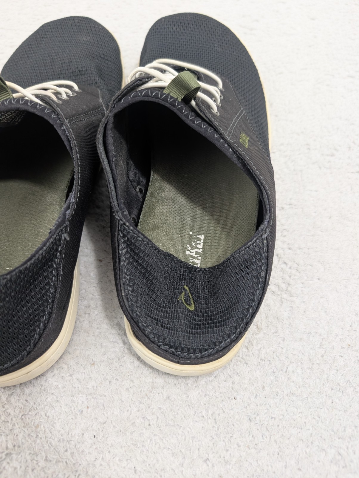 Olukai Mens 9 Blue Nohea Moku No Tie Casual Boat Shoes Slip on canvas Excellent