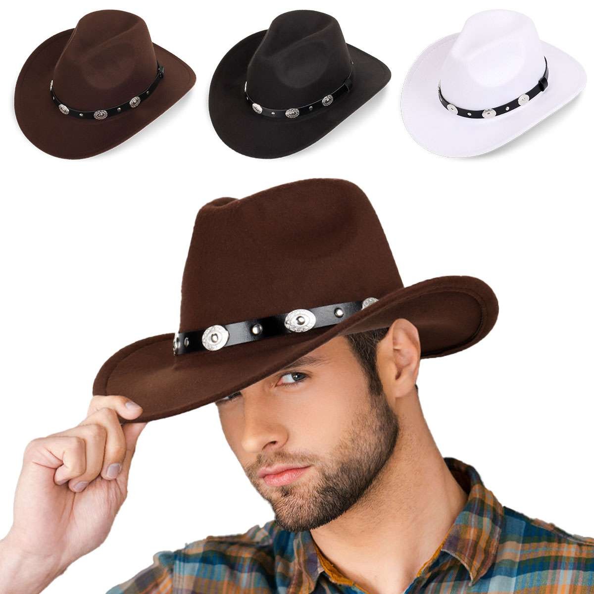 Cowboy Western Hat Women Men Vintage Style Cattleman Hat