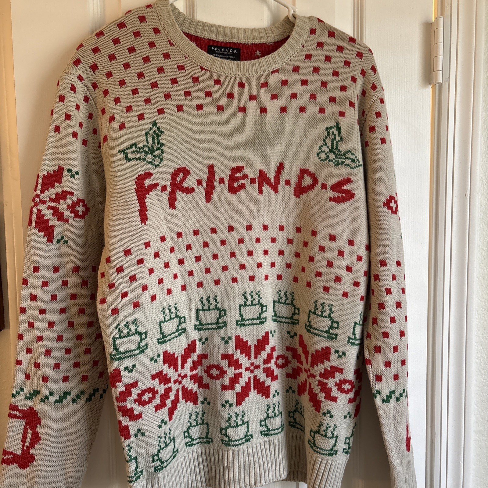 Friends Christmas Ugly Knit Sweater Mens Large Holiday NBC Television Festive