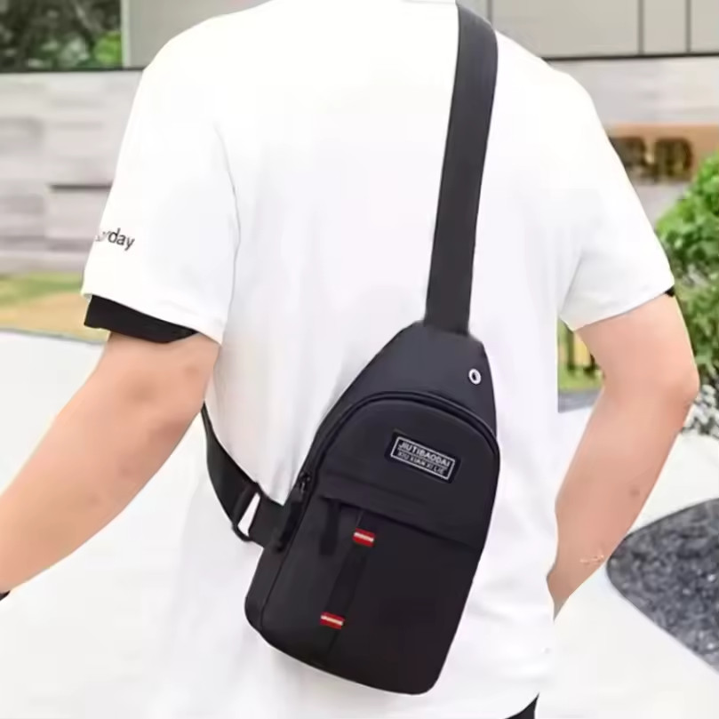 Crossbody Chest Bag Men Women Sling Backpack Travel Hiking Shoulder Bag Black