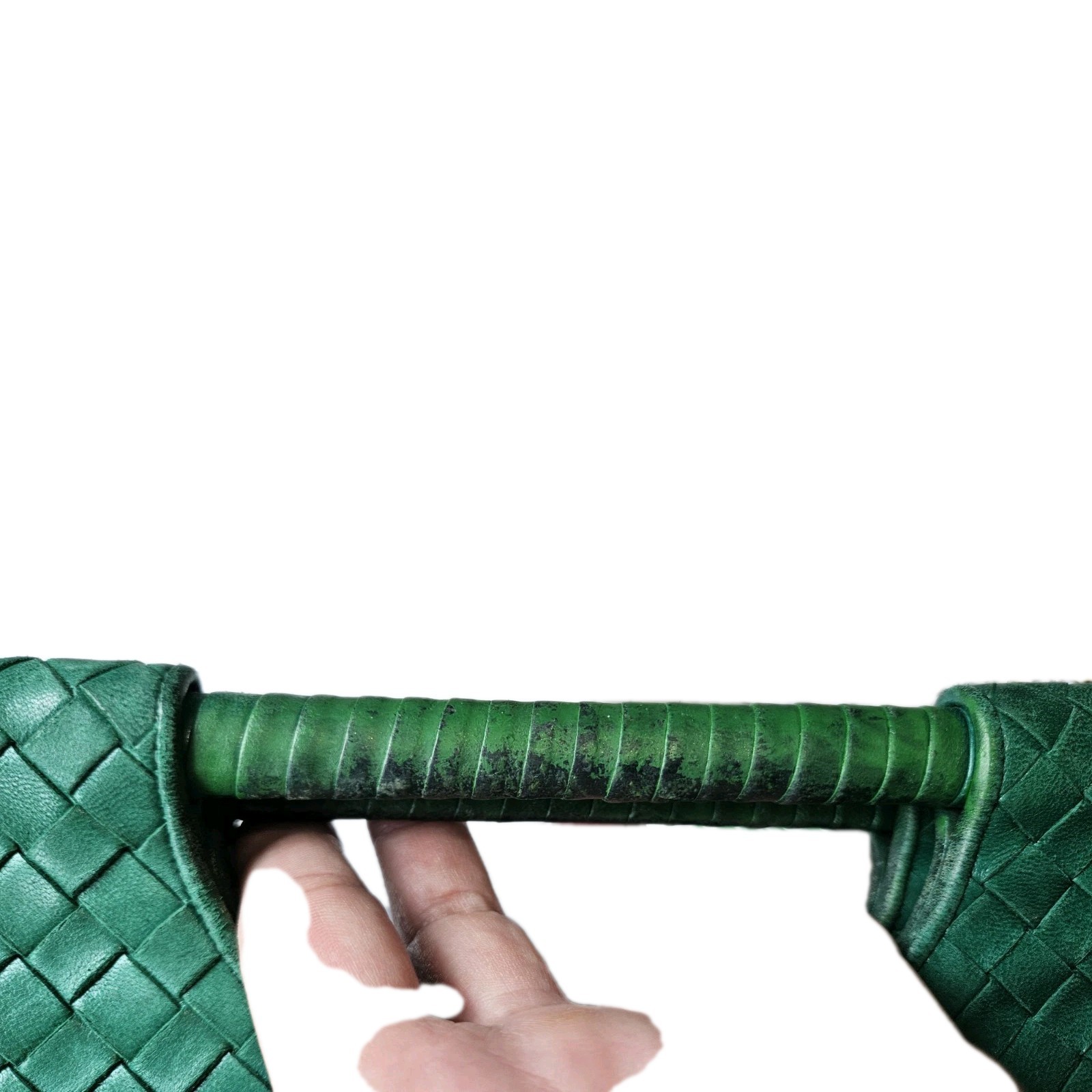 Vintage 90s Bottega Veneta Green Intrecciato Nappa Frame Bag