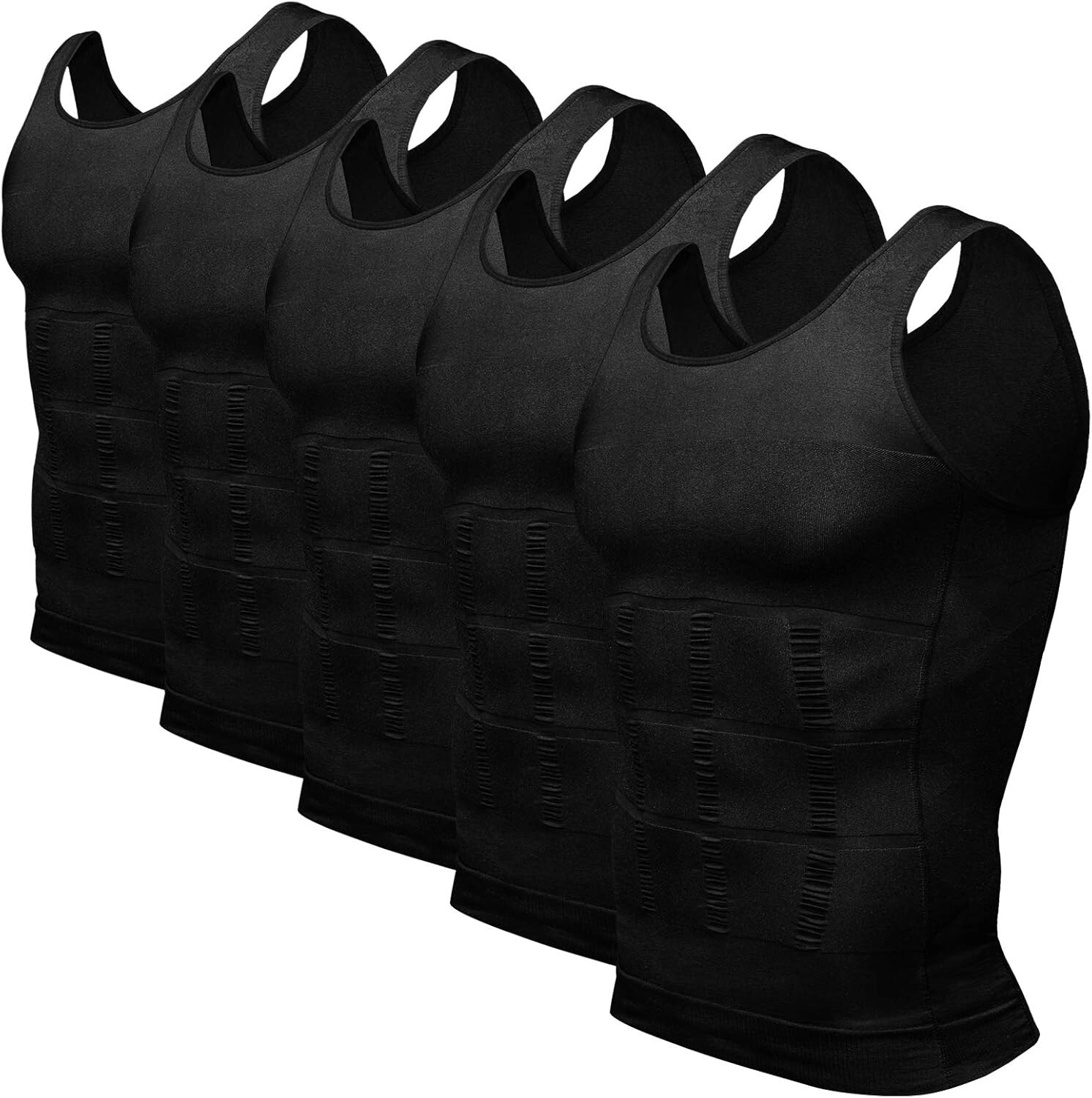 5 Pack Men Body Shaper Slim Belly Vest Compression Underwear Tank Tops Shapewear