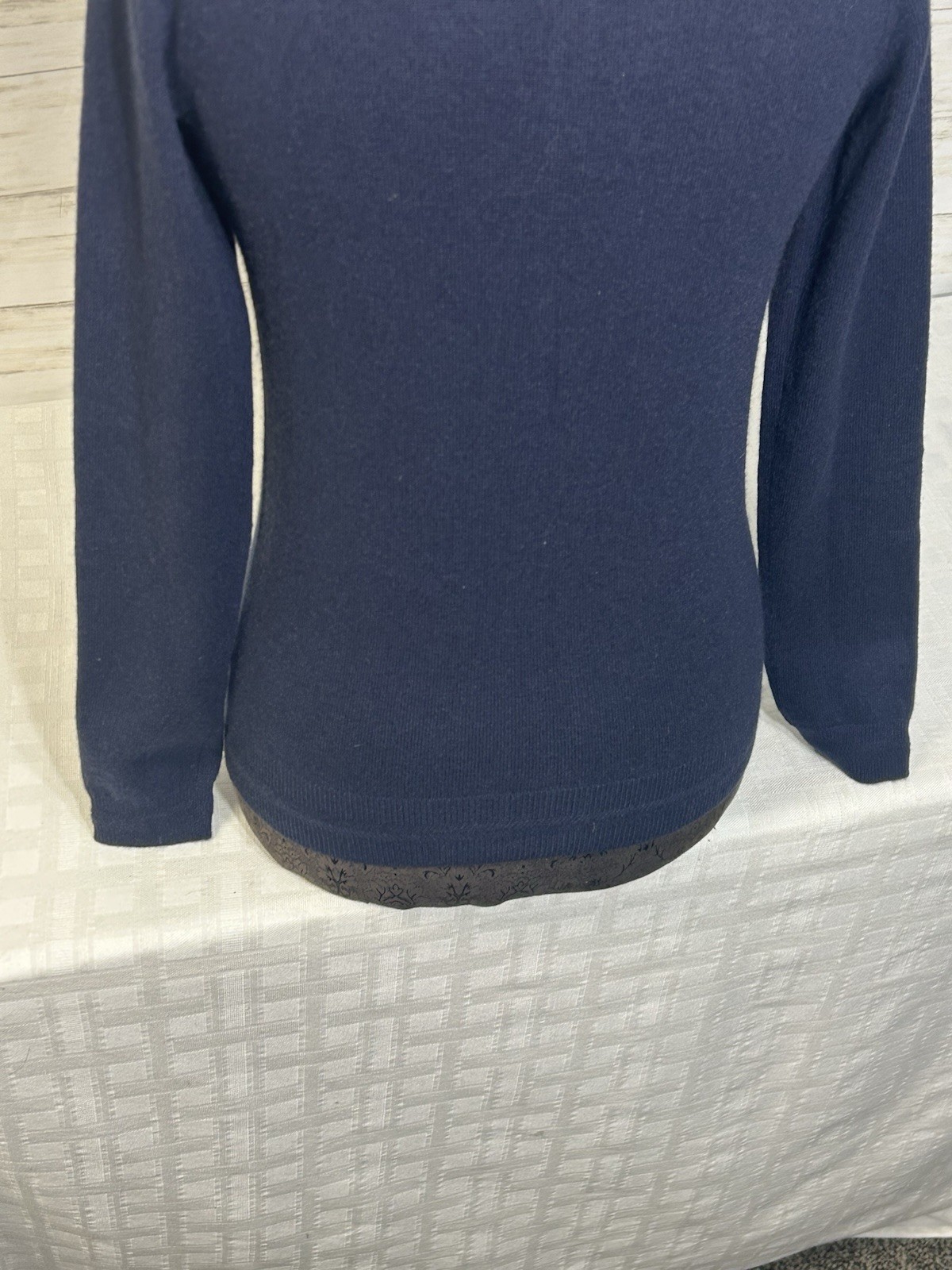 Boden Eva Blue 100% Cashmere Crew Neck Button Cardigan Sweater XS X-SMALL Women