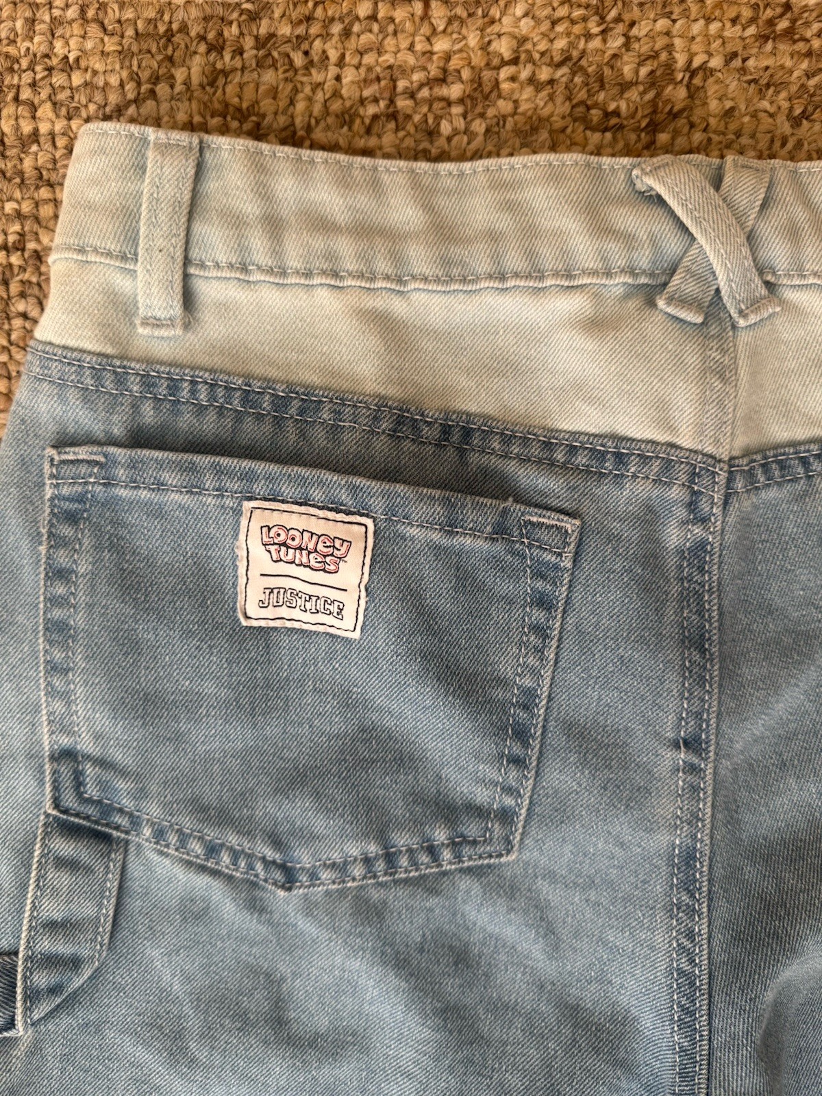 Justice Looney Tunes Y2K Girls Cargo Jeans Size 18 Tweety Bugs Bunny (Women 2)