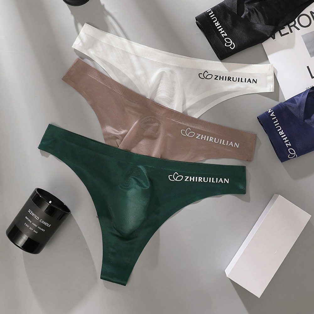 Men Sexy Seamless Briefs Thong Underwear Low Waist Comfortable Thin Underpant US