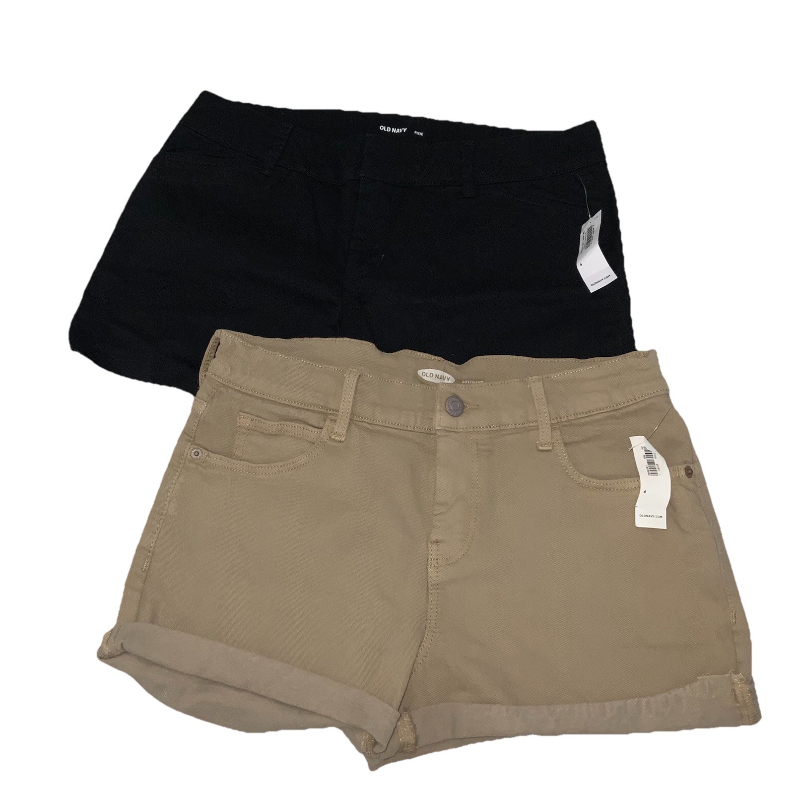 Old navy shorts Bundle Khaki And Black Size 4 NWT boyfriend & Pixie