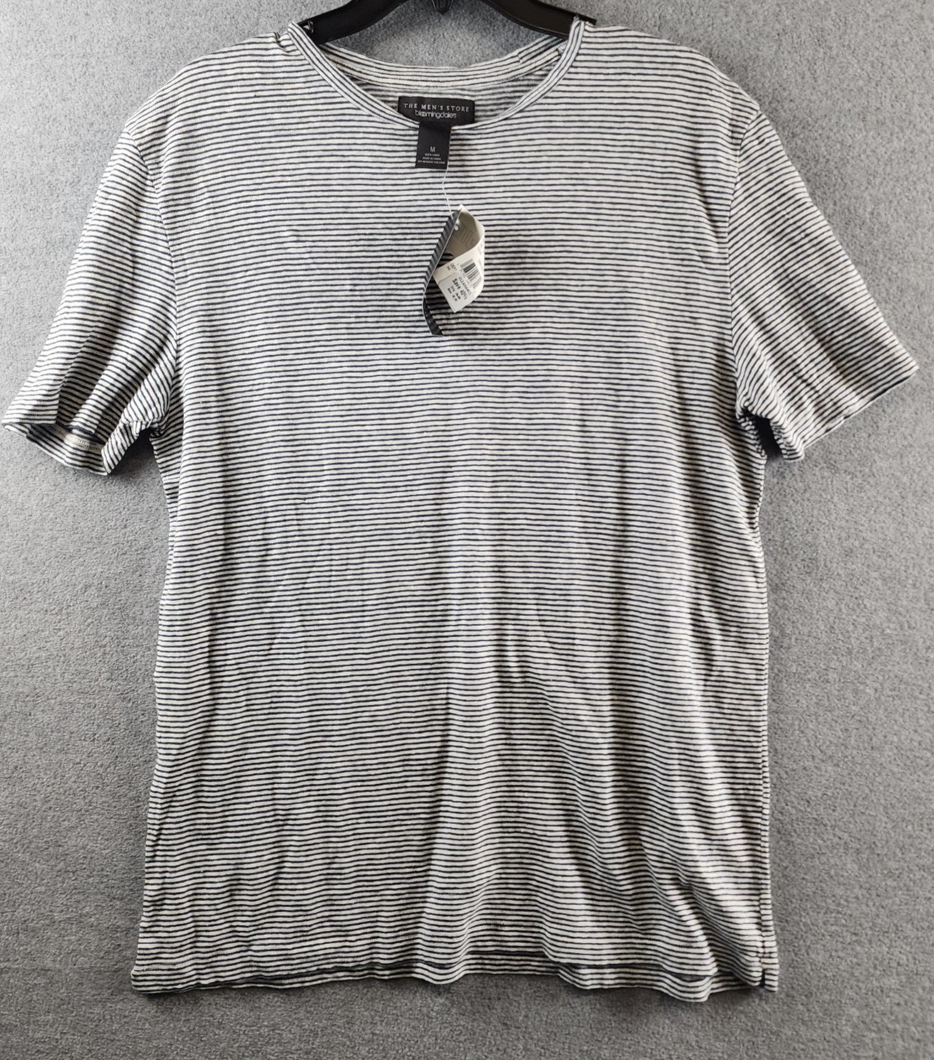 The Men’s Store at Bloomingdale’s Striped Linen Tee Men’s Size Medium Dark Slate