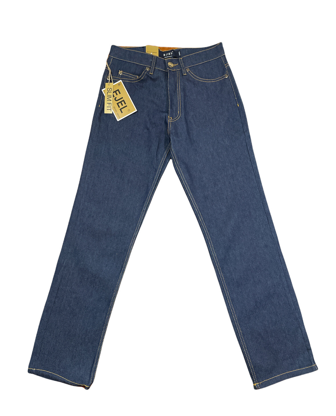EJEL Slim Fit Straight Leg Dark Blue Contrast Stitch Unisex Jeans 30×30